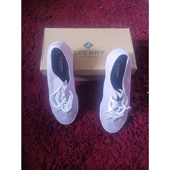 Sperry top sider memory foam pier view fray Lilac women's 9 5 - Picture 1 of 4